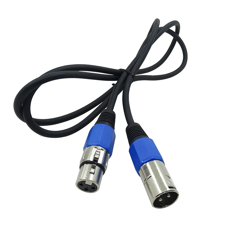 10pcs/lot 1-2Meter Length 3 Pin DMX Signal Line Connection 1M  Metal DMX Cable 3.5ft XLR For Stage Light Audio Moving Head