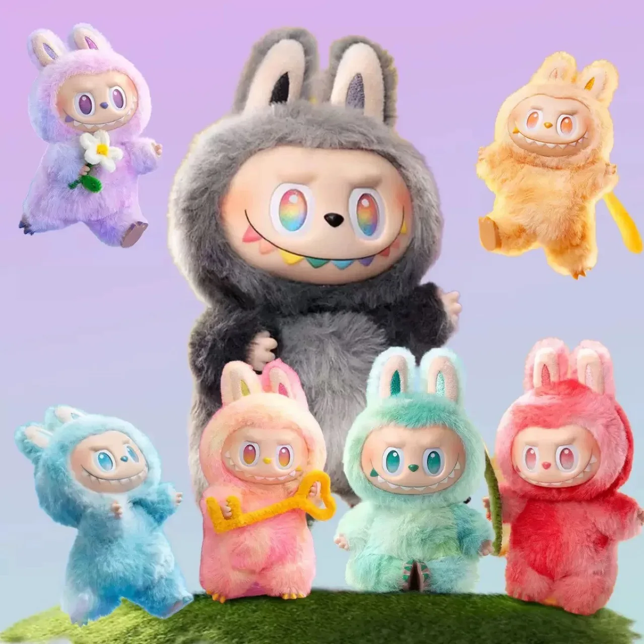 

New In Stock V3 Monsters Big into Energy Series Vinyl Plush Pendant Blind Box Action Figure Keychain - Collectible Face Doll Gif