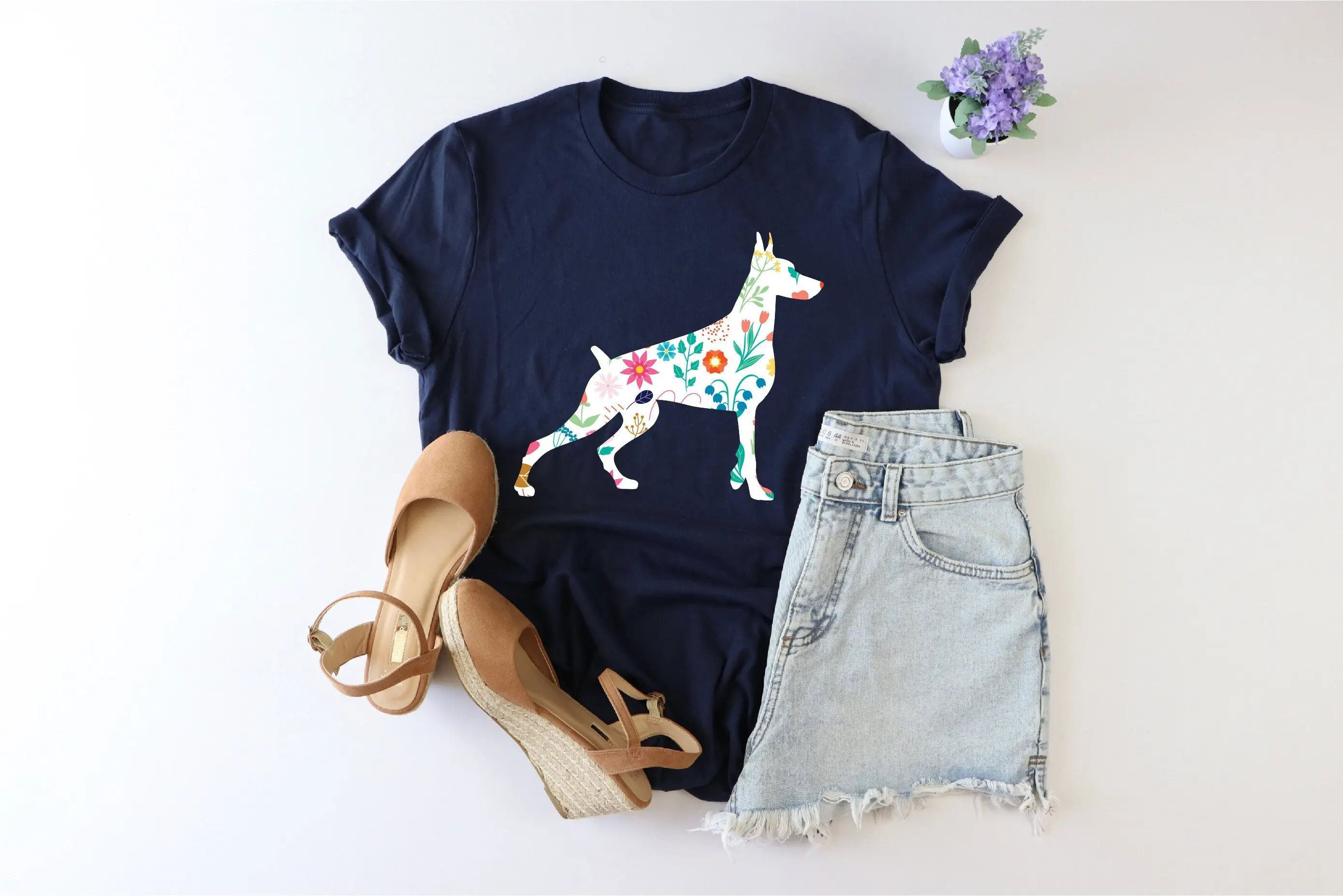 German Shorthaired Pointer T Shirt Floral Funny Hunting Dog Owner Lover Girl