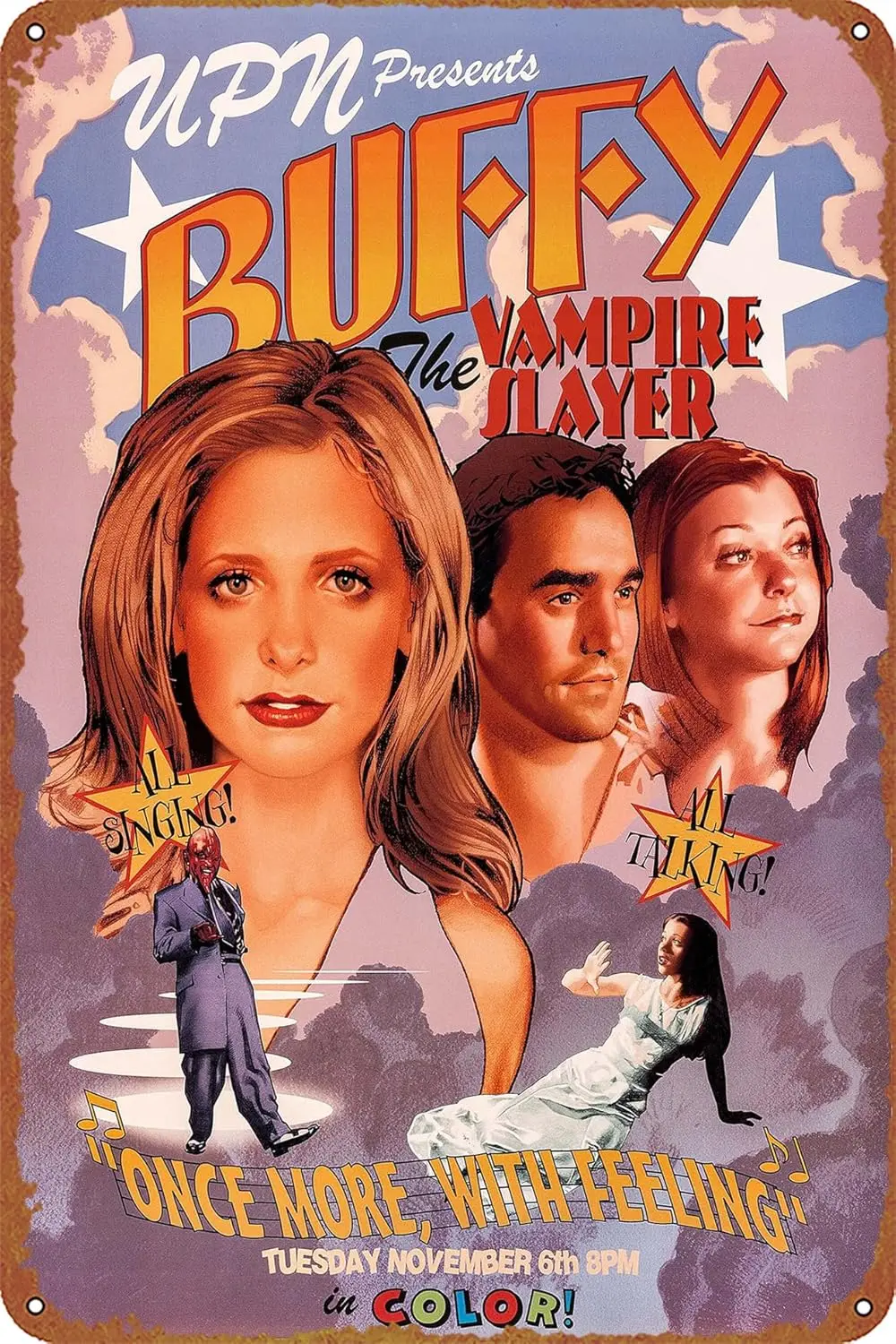 poster BUFFY Vampire Killer movie poster Retro metal logo retro tin sign suitable for coffee shops, bars and home wall decoratio