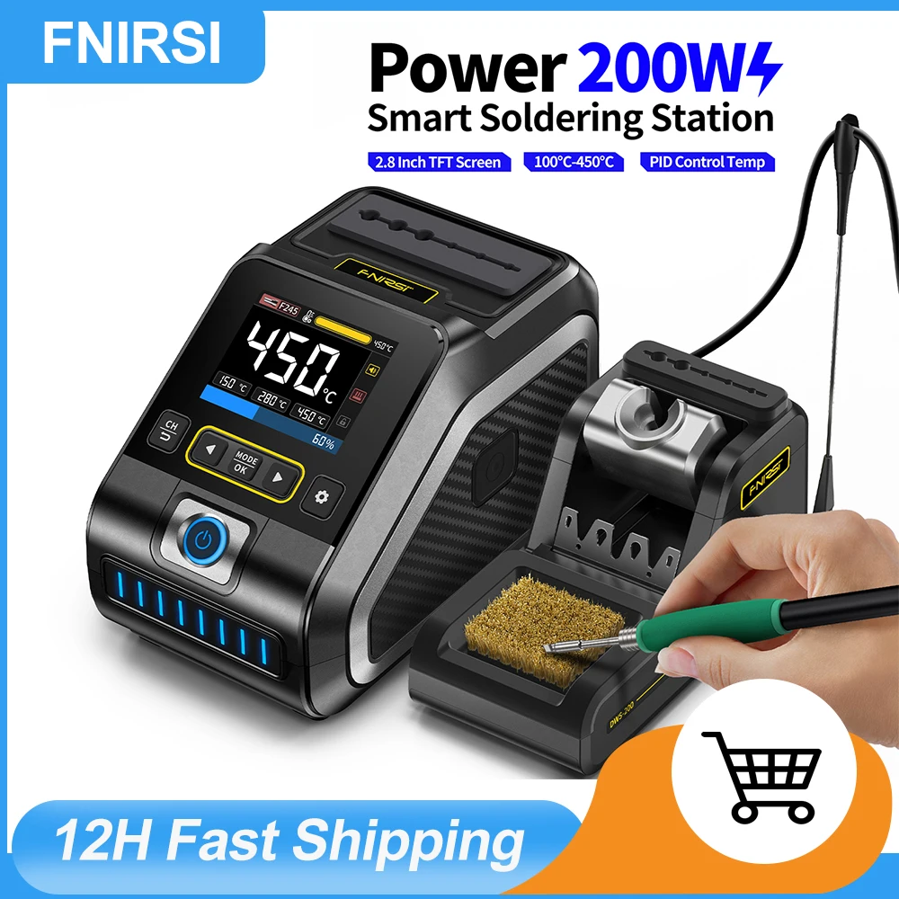 FNIRSI DWS-200 200W Repaid Heizung Lötkolbenstation Kompatibel mit C210 Lötkolbengriff Elektronische Schweiß-Nacharbeitsstation