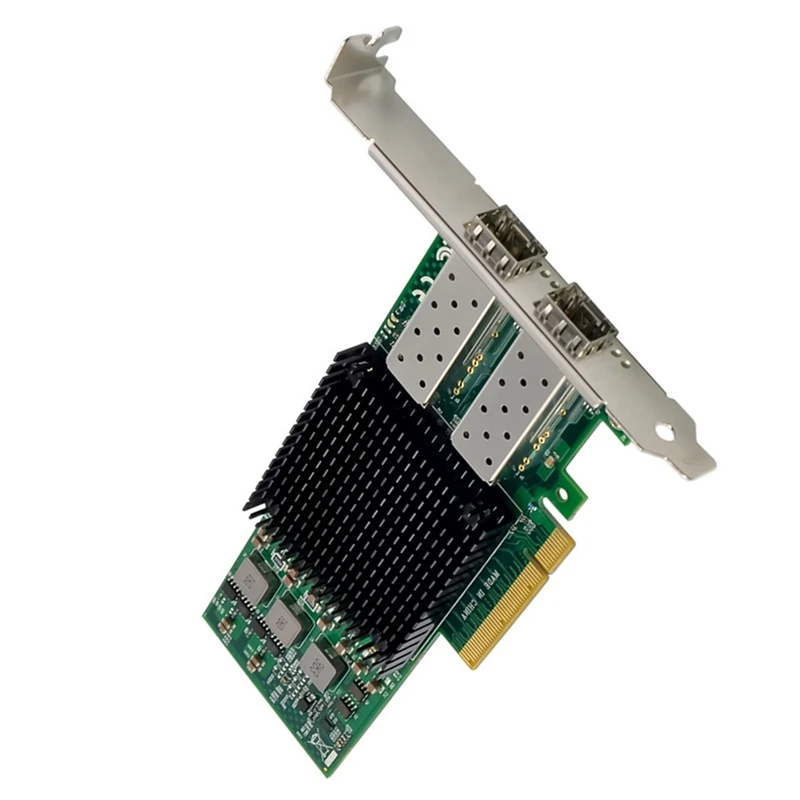 1Set PCIE X8 BCM57810 Dual Optical Port Network Card 10G SFP+ Server Fiber Network Card Green