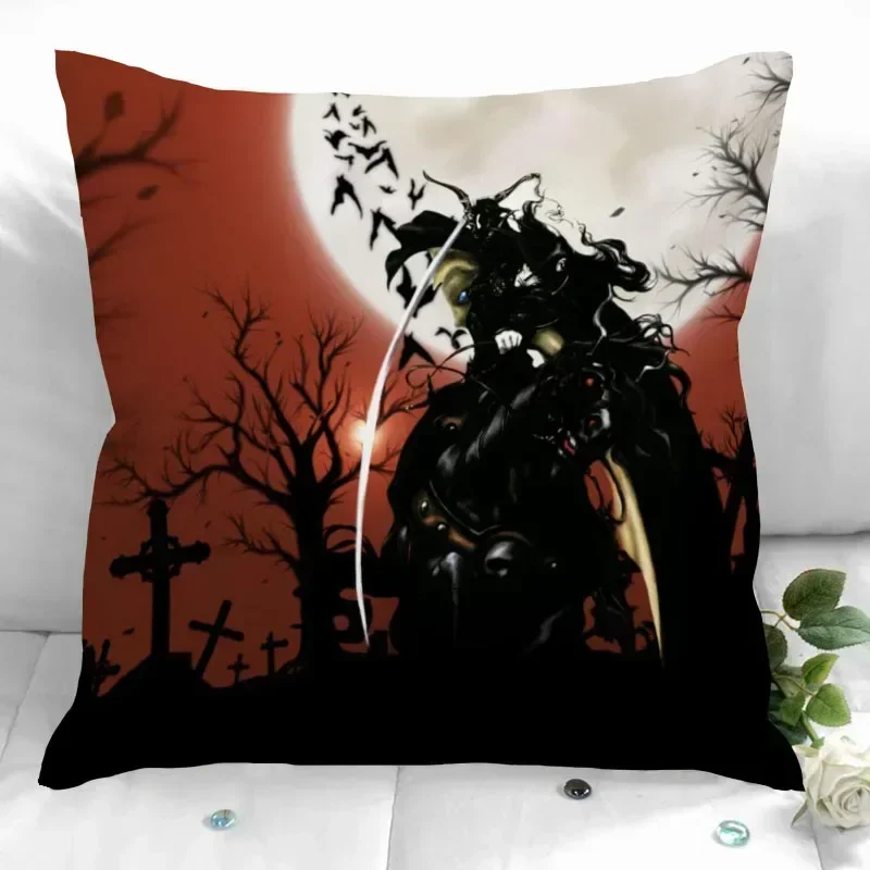 Vampire Hunter D Pillow Cover Bedroom Home Office Decorative Pillowcase Square Zipper Pillow Cases Satin Soft