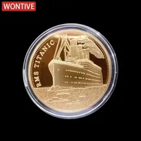 Gold Plated Coin Titanic Ship Collectible Coins Incident Art Collection Medal Commemorative Coins Souvenir for Home