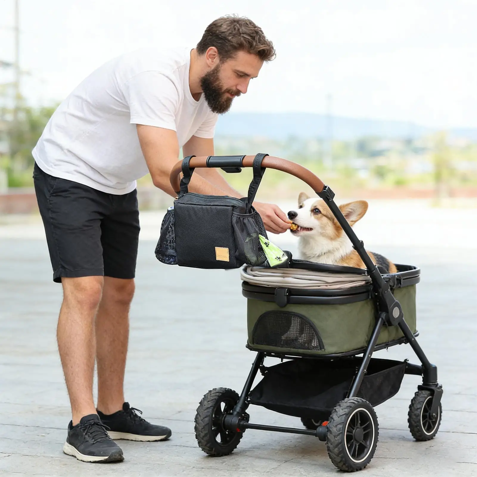 Pet Strollers Organizer Water Resistant Pet Carrier Bag Dog Pram Bag For Walking Shopping Traveling Camping Indoor Outdoor Home