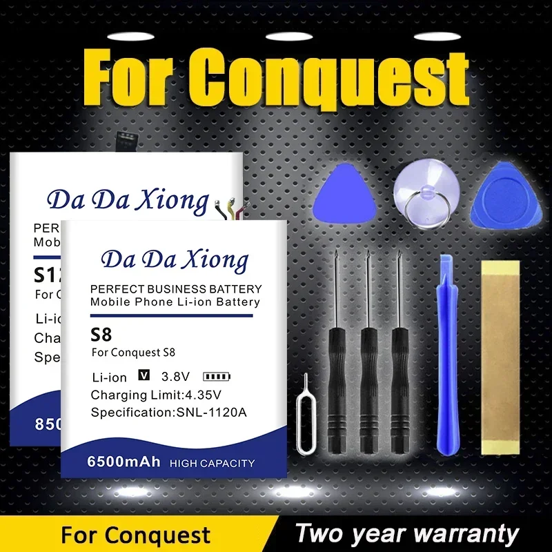 High Quality For ConquestS6 ConquestS10 ConquestS8 ConquestS12 Replace Battery For Conquest S10 S12 S6 S8 + Free Kit Tools