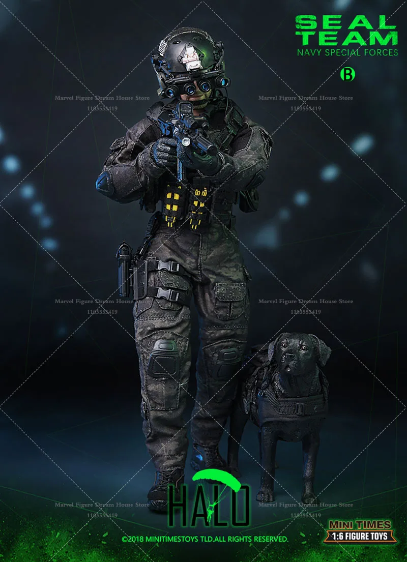Minitimestoys M013 1/6 مقياس ختم فرق كوماندوز مشغل الكلب العسكري 12 بوصة مجموعة كاملة ألعاب جندي الشكل متوفرة في المخزون