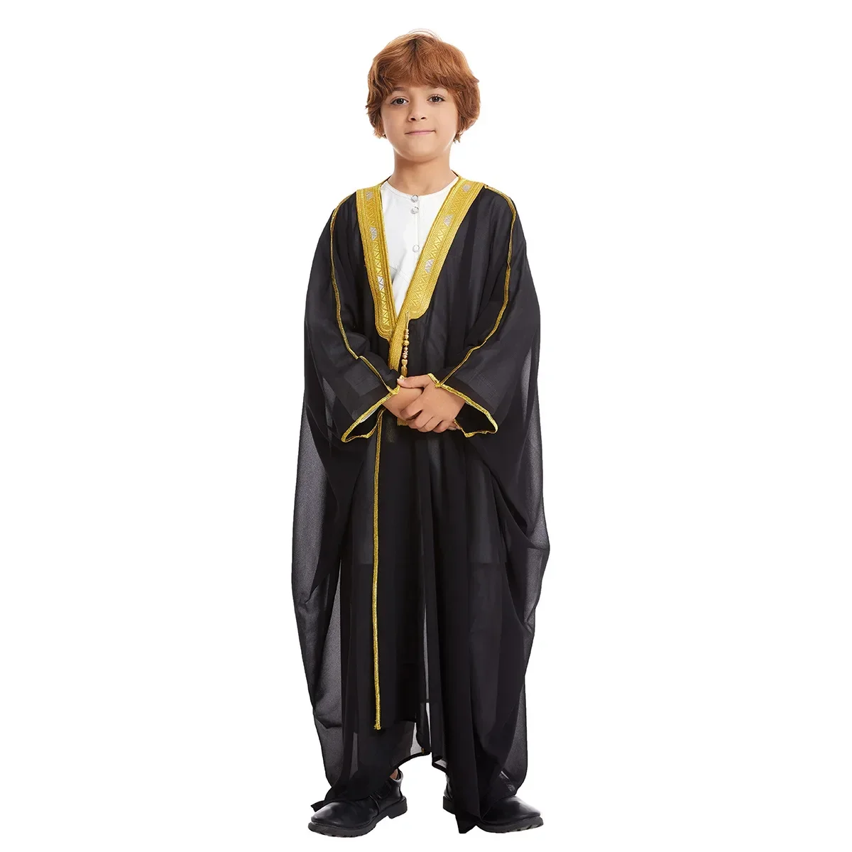 Eid Jubba Thobe Abayas for Boy Kids Prayer Clothes Kebaya Open Muslim Kimono Abaya Turkey Arabic Islam Djellaba Kaftan Robe 2025