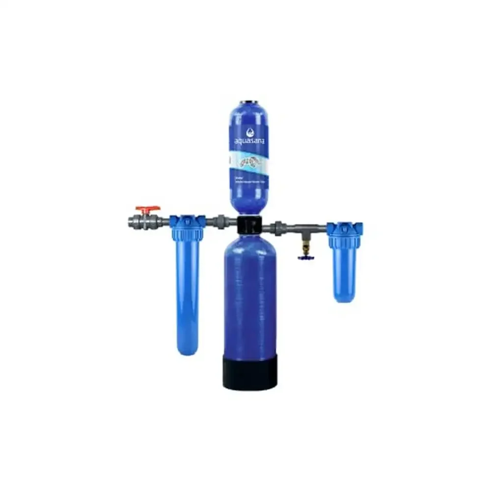 Whole House Water Filter System Carbon & KDF Home Filtration Sediment Chlorine Reduction Rhino WH-1000 3/4” 1” Install Kit