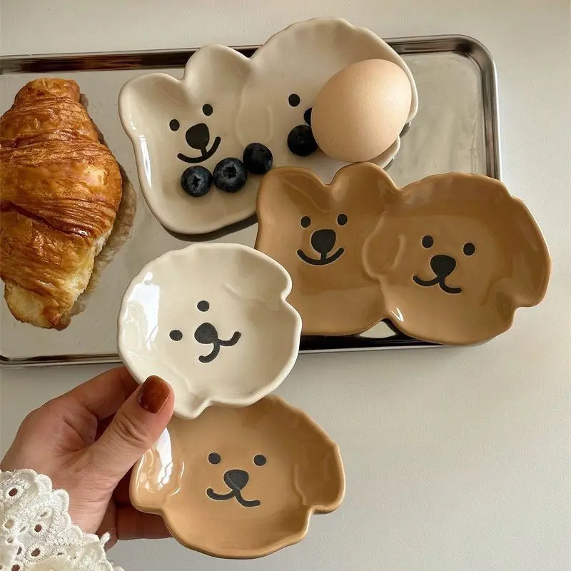 

Какая яркость! Мультяшный щенок, мишка тедди, нижняя глазурь, фотоэлемент, окунание, маленькая тарелка для дома
