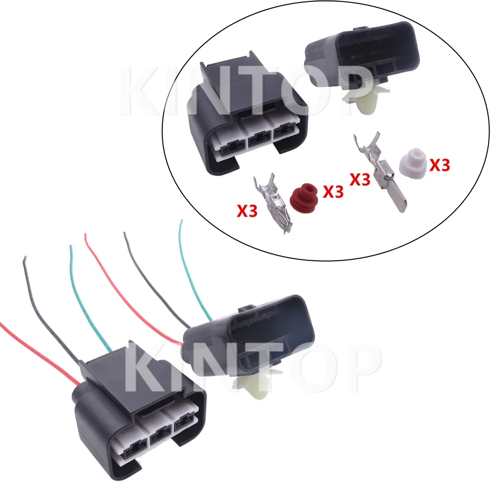 

1 Set 3 Pins AC Assembly Auto Plastic Housing Connector Car Electric Wire Radiator Fan Harness Socket For Hyundai KIA 1743271-2