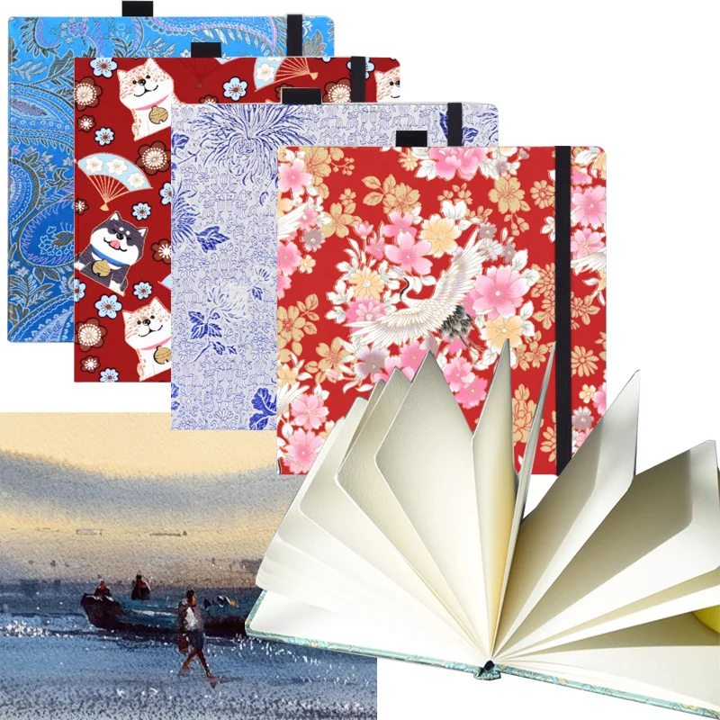 20.5x20.5cm Watercolor Book 300gsm Thickened Paper Portable Easy To Tear Outdoor Sketching Acrylic Watercolor Painting Graffiti
