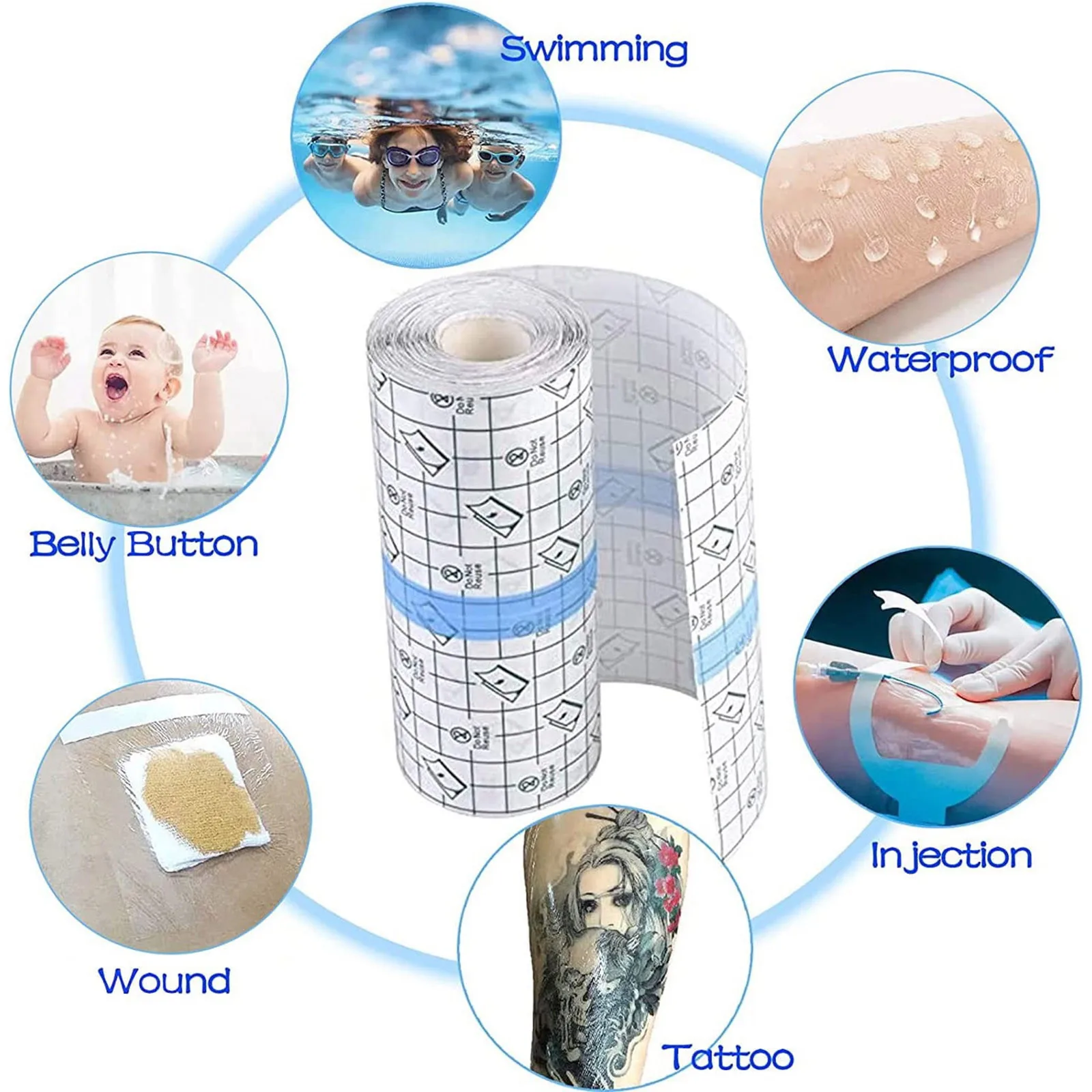 1/2/5 Pcs Tattoo Aftercare Waterproof Bandage Transparent Film Dressing Second Skin Healing Protective Clear Adhesive For Tattoo