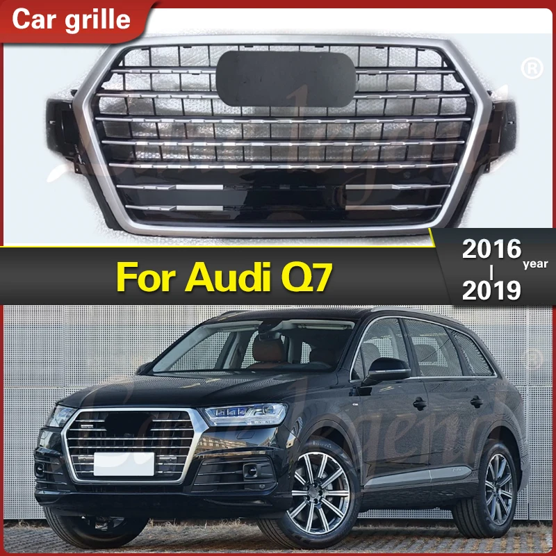 Car Grille Fit for Audi Q7 2016-2019 Car Bumper Grille Special Parts for Car Modification ABS Grille Auto Exterior Accessories