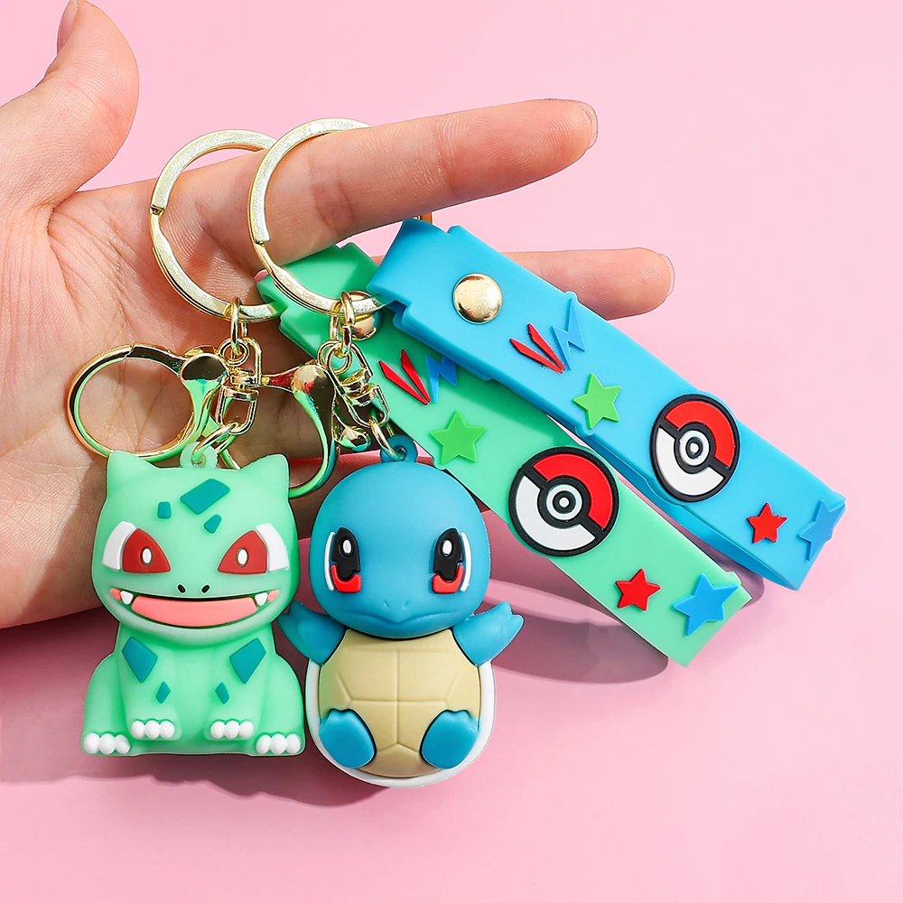 Neue Pokémon Anime Figur Pikachu Schlüsselanhänger Klassische süße Squirtle Psyduck Schlüsselanhänger für Freunde Pendamt Schmuck Geschenke