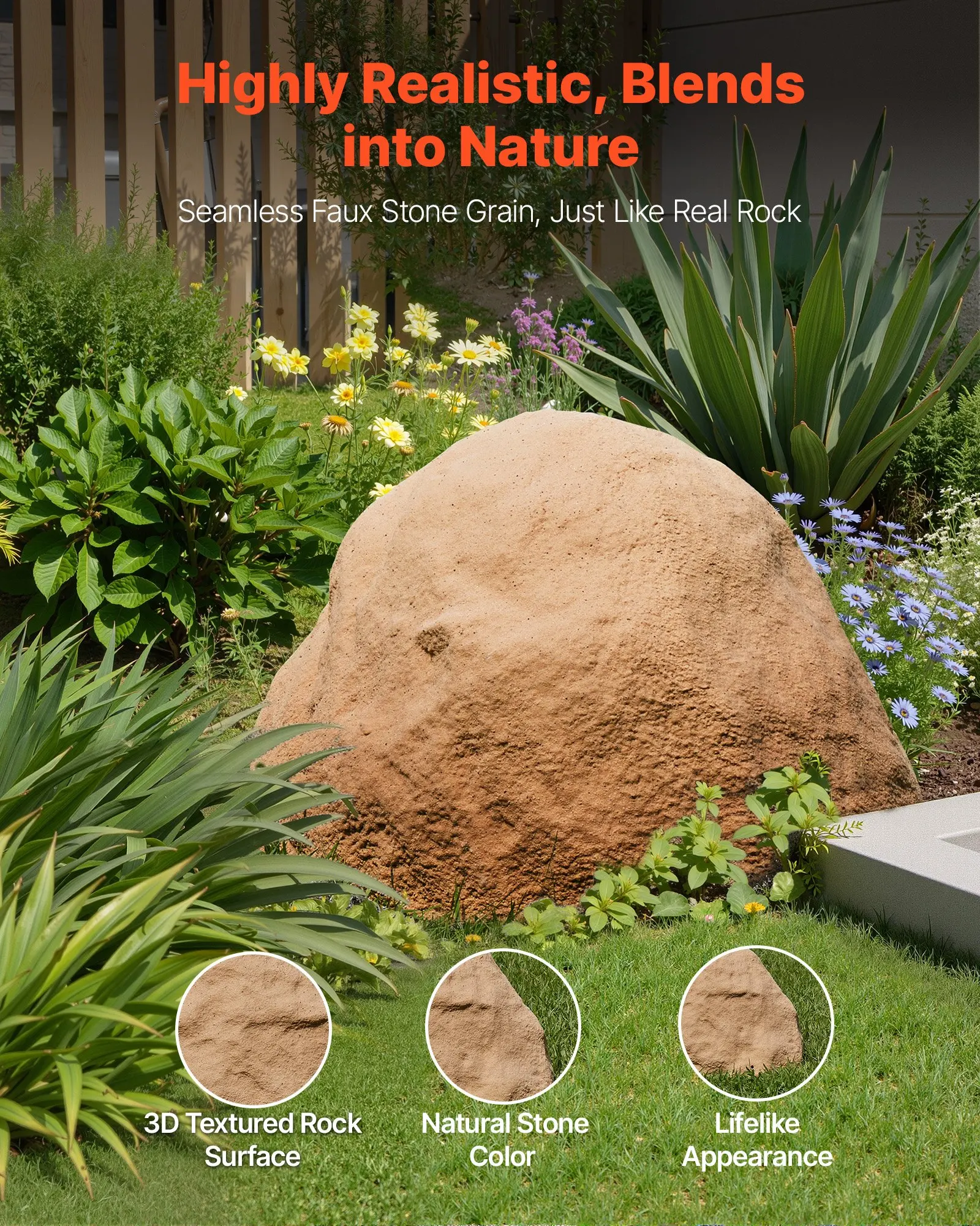 

Faux Rock Cover, Outdoor Fake Rock Well Pump Cover, Realistic Natural Texture, Lightweight & Weather-Resistant Artificial
