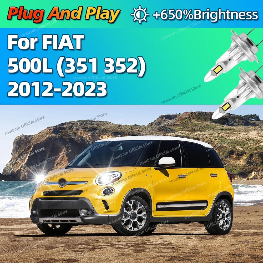 

2/4Pcs High Power Headlight Car LED Lights Bulbs 160W For FIAT 500L 351 352 2012-2023 2013 2014 2015 2016 2017 2018 2019 2020