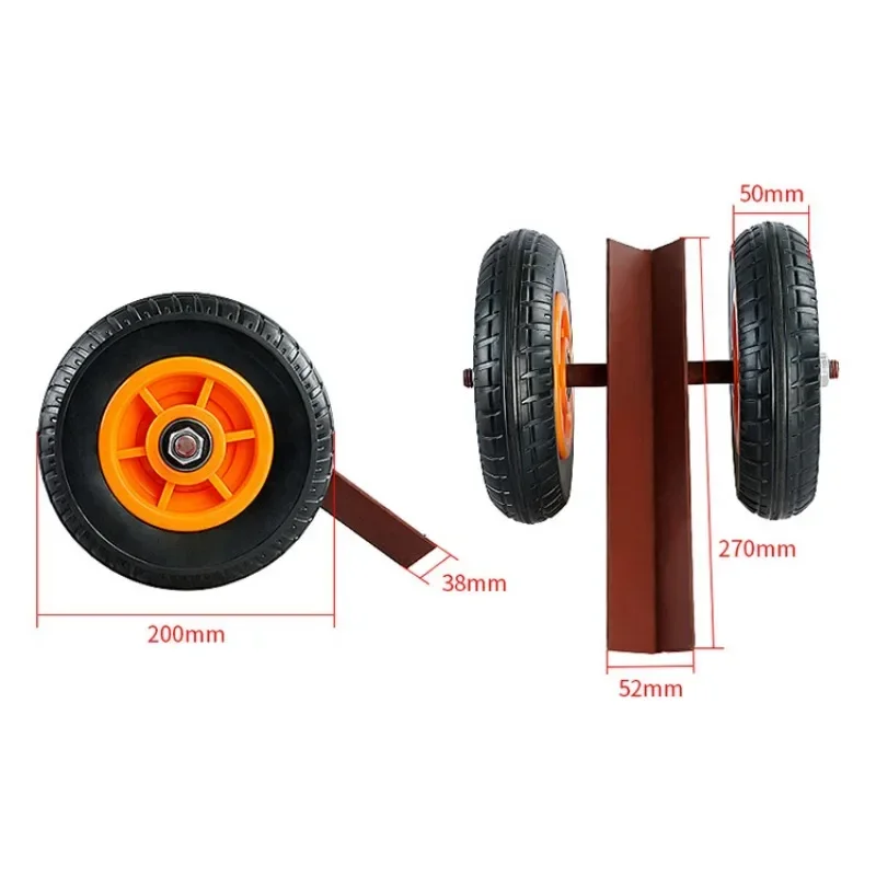 Marble Tile Two Wheel Trolley Channel Steel Trolley Heavy Duty Mobile Solid Rubber Wheels