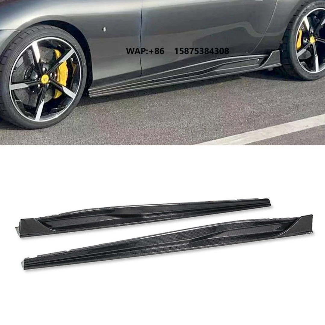 Dry Carbon Fiber Side Skirts Body Kit Extensions Pre-preg Carbon Fiber  for Roma 2020-2025