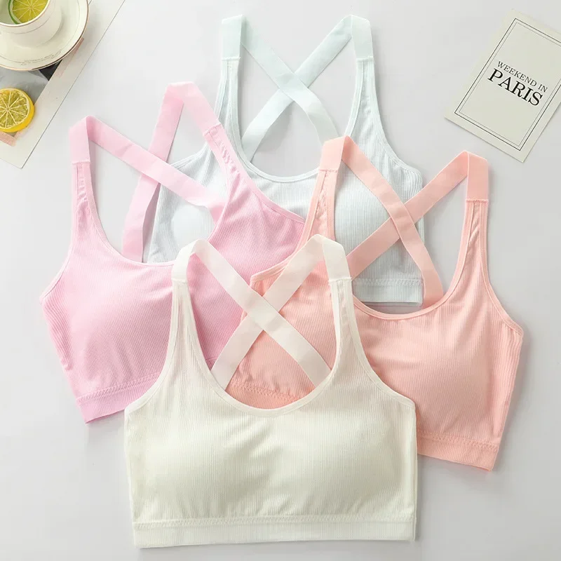 

Girls Bra Children Vest Breathable Underwear Soft No Padded Teens Seamless Washable Sport Bras Camisole Sujetadores Para Mujeres