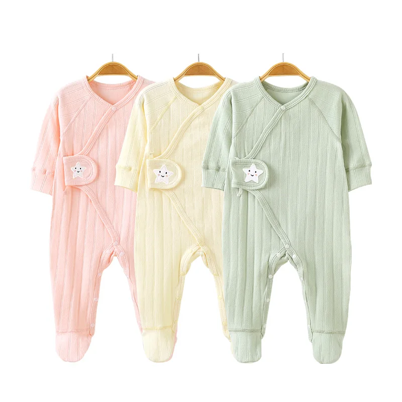 

Newborn Baby Romper Boy Girl Spring Autumn Clothes 100%Cotton Long Sleeve Footed Overalls Jumpsuit Outfit Infant Unisex Pyjamas