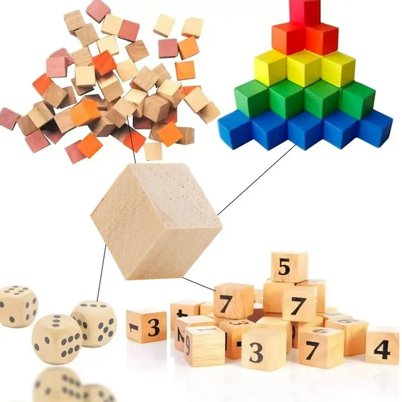 Würfel kleiner Holzblock Modellblock Massivholz DIY handgemachte Holzblock Material Kinder Baby Puzzle Spielzeug oder Puzzles machen