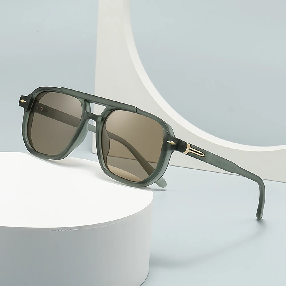 Peekaboo brown green retro sun glasses for women uv400 summer style square frame sunglasses for men unisex 2024 dropshipping