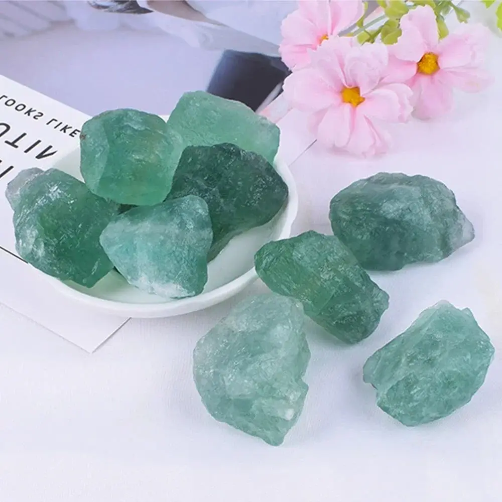 Natural Raw Rough Green Fluorite Garden Home Decoration Quartz Crystal Healing Crystal Diffuse Stone Mineral Specimen