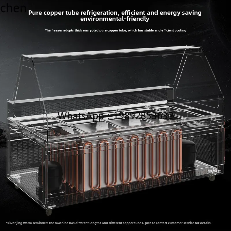HXL وعاء بارد تجاري، وعاء عرض الدجاج، خزانة طعام مطبوخة، خزانة حفظ الطعام الطازج، ثلاجة الفاكهة