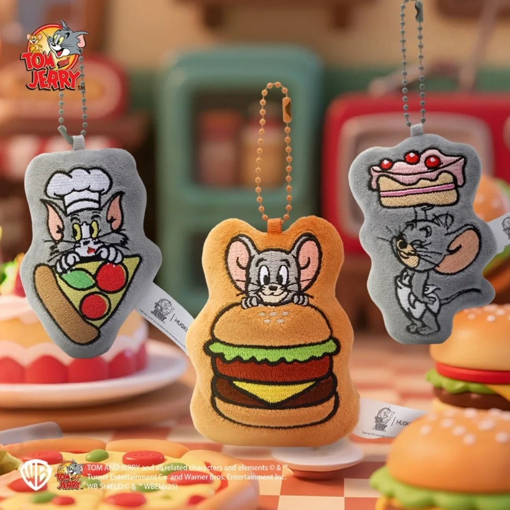 

Genuine Tom and Jerry Plush Keychain Cat Mouse Cartoon Doll Stuffed Toys Car Keyring Bag Ornament Decor Gifts for Girls Women