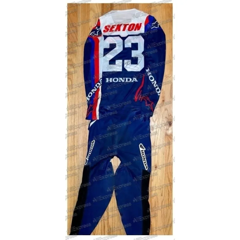 

2025 Honda #23 SEXTON Motorcycle Mountain Bike Jersey Racing Sports Breathable Sweat Wicking Quick Long Sleeve and Pant Set