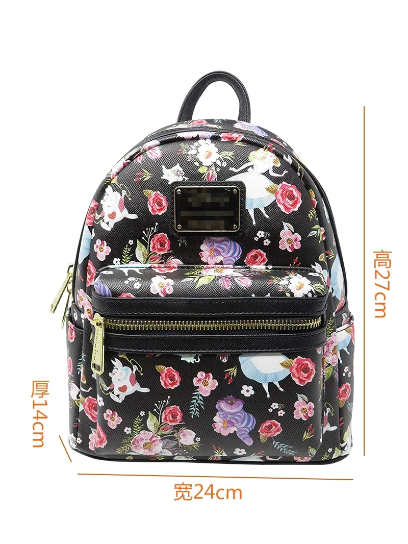 Disney Alice in Wonderland PU Women Backpack Cartoon Hawaii Ice Cream Handbag for Girls  Anime Cartoon School Bag Mochila