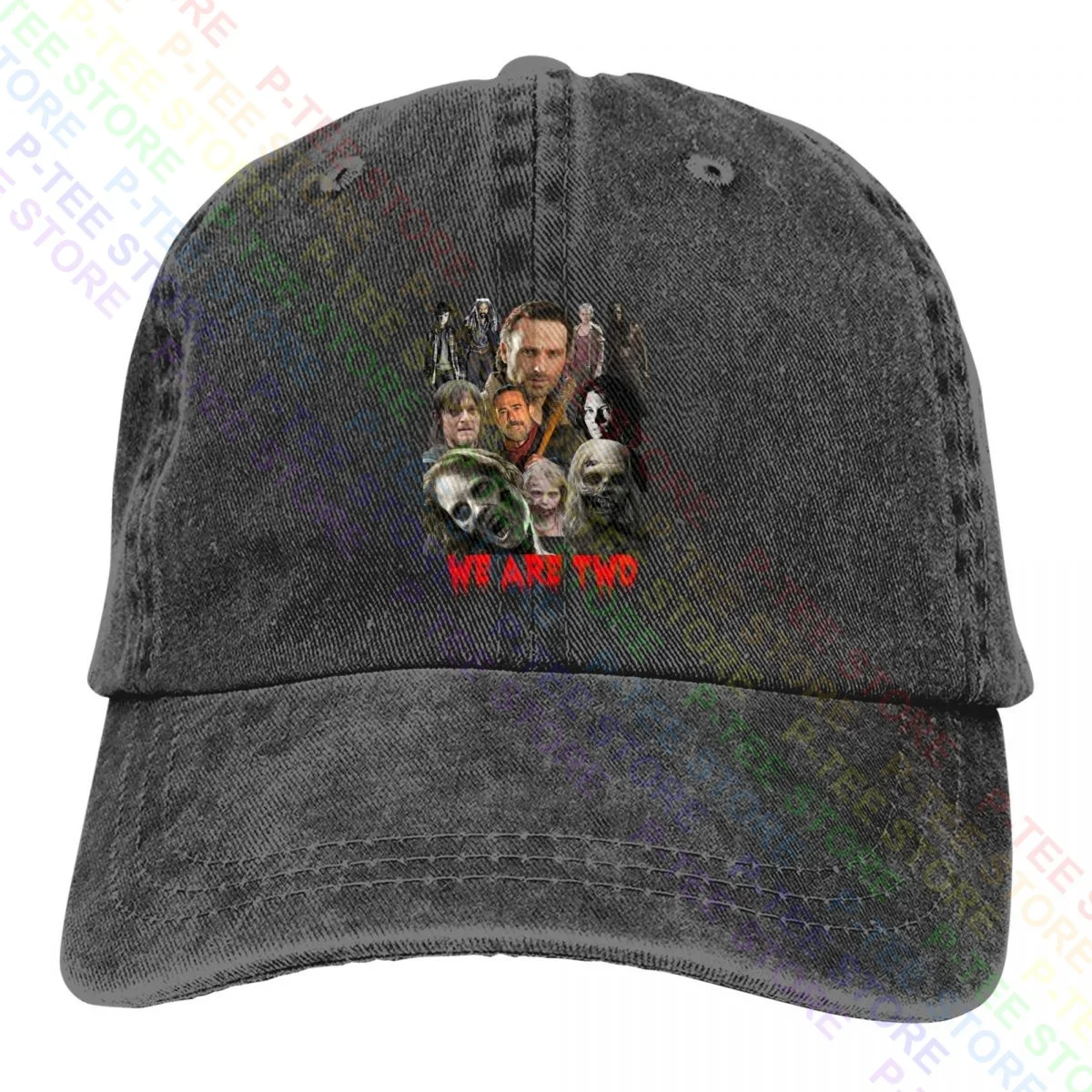 

We Are Twd The Walking Dead Amc Tv Show Collage Gift Novelty Zombie Washed Denim Baseball Cap Trucker Hats Summer