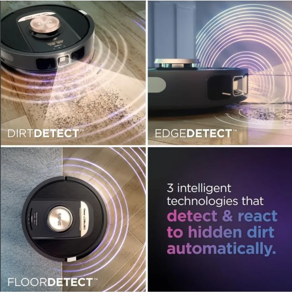 home.Shark RV2820AE Detect Pro Self-Empty Robot Vacuum with Bagless, 60-day Capacity HEPA Base