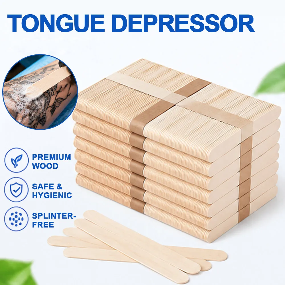 200/50/10PCS Wooden Tongue Depressor Sticks Disposable Waxing Wax Hair Removal Cream Depilatory Beauty Tool Tattoo Accessories