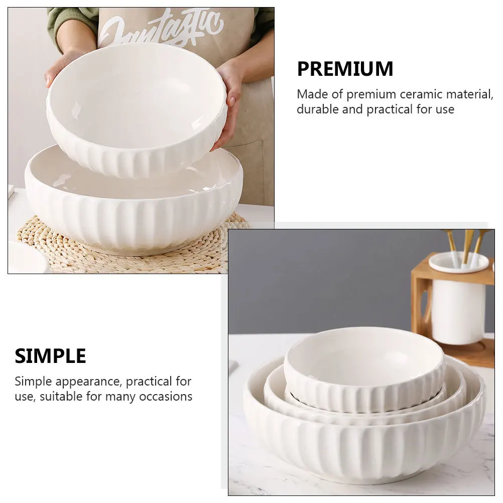 

1Pcs Pumpkin Soup Basin Premium Thick Ceramic Household Cooking Container Practical Multifunctional Soup Dough Bowl