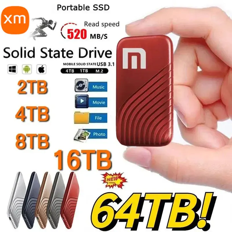 Original Portable ssd 1TB 2TB External High-speed SSD Hard Drive USB 3.0 1tb ssd external drive for xiaomi for Laptop Computer