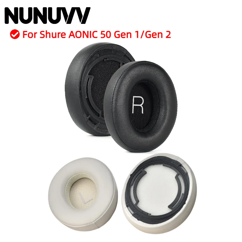 NUNUVV Replacement Ear Pads For Shure AONIC 50 Gen 1/Gen 2 Headphones Memory Foam Ear Cushions High Quality