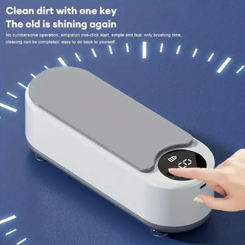 Portable 360° Ultrasonic Cleaner for Glasses, Watches, Jewelry, Dental Tools - USB Rechargeable Deep Cleaning Device, Oil & Res