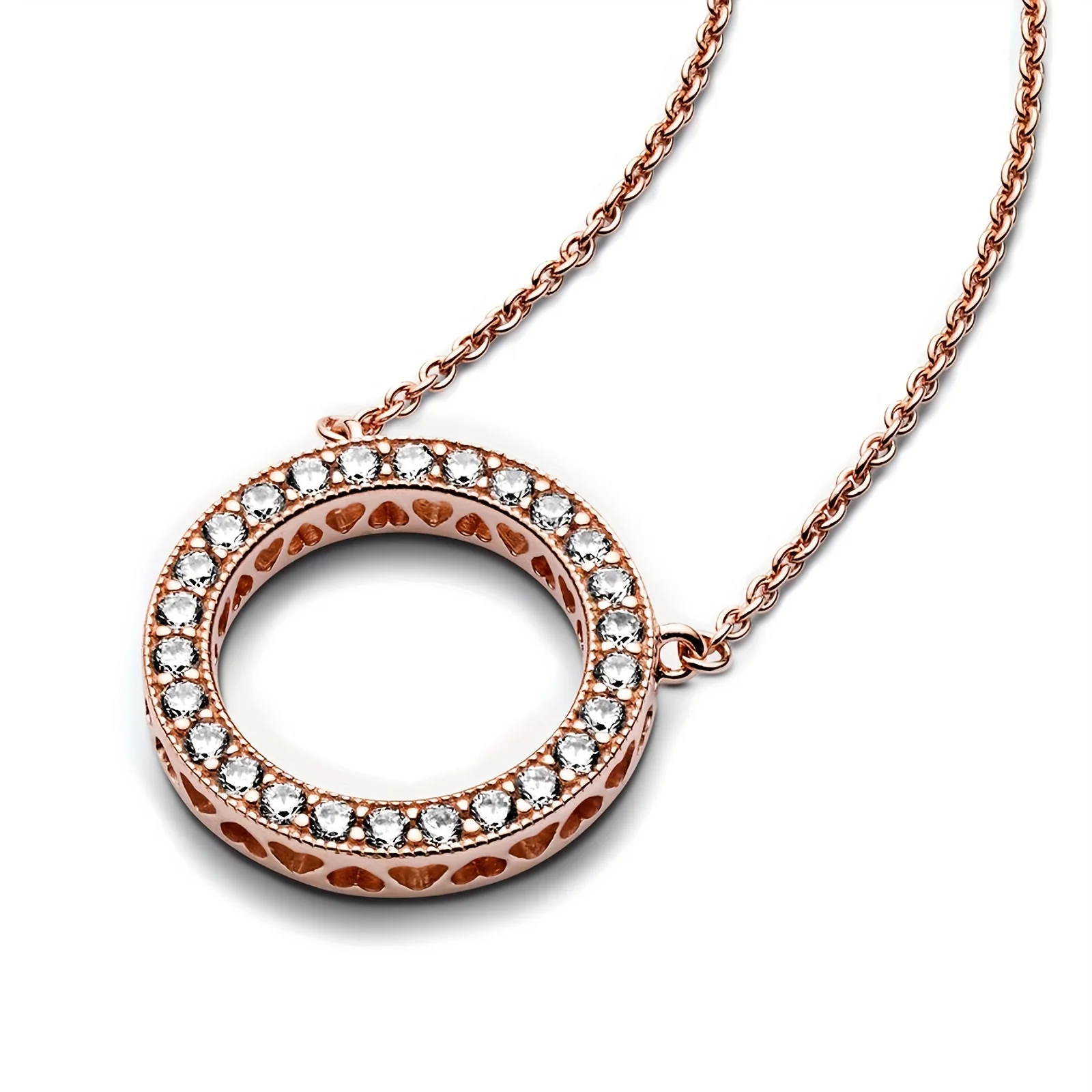 Fashion Circle Zircon Necklaces Circle of Sparkle Necklace Luxury Gold Necklace for Women Pendant Necklace Fit Gift Giving