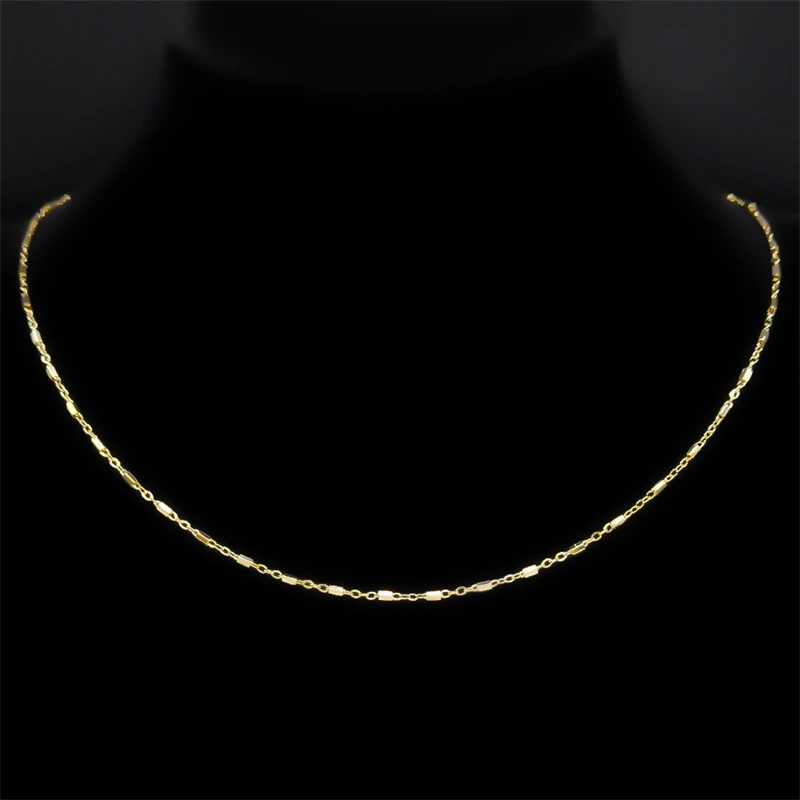 Edelstahl Kreative Kleine O Kette Halskette für Männer Frauen Gold Silber Schwarz Farbe Zylindrische Form Link Schmuck Zubehör – Detail 6