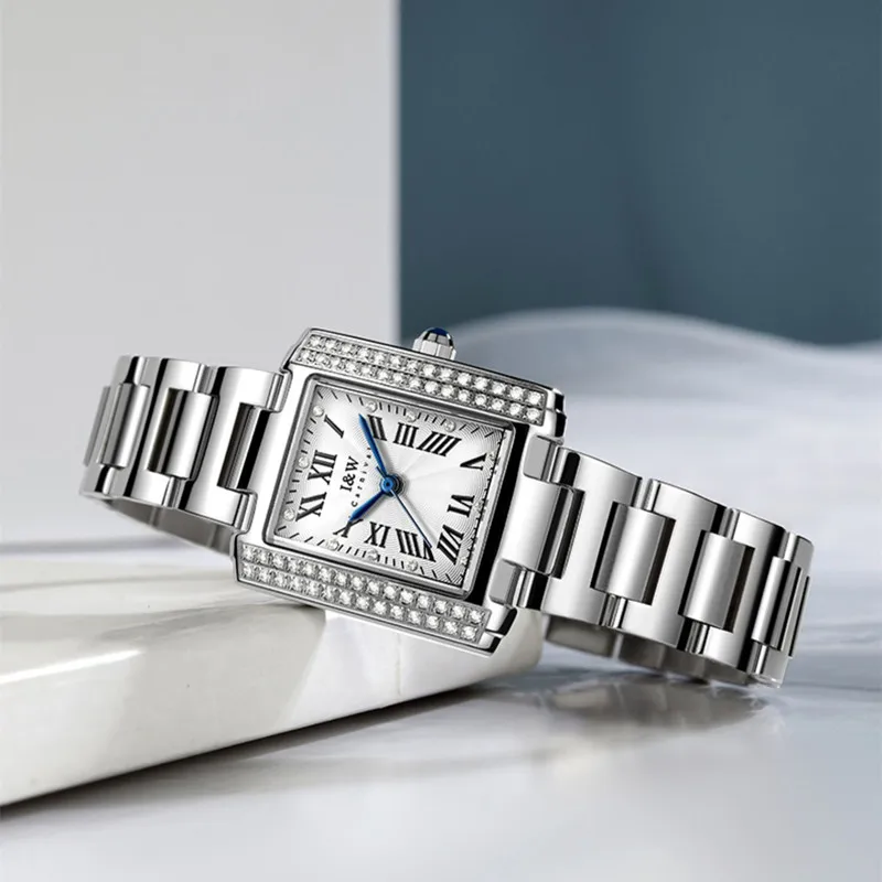 Switzerland Made Watch for Women CARNIVAL Brand Luxury Square Quartz Wristwatches Ladies Fashion Waterproof Woman Reloj Mujer