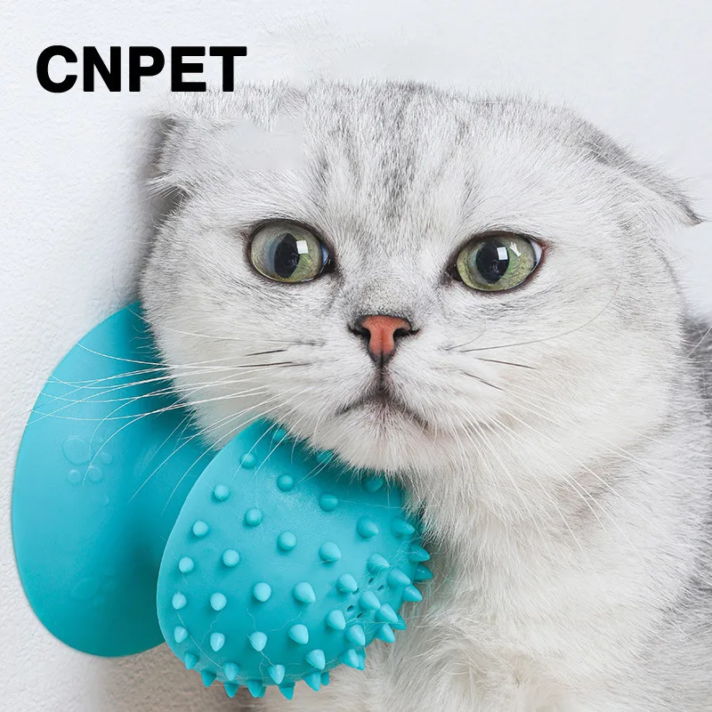 Pet Cat ventosa Scrubber per capelli massaggiatore Scratch Scratch Scrubber pettine per gatti spazzola per massaggio a ventosa