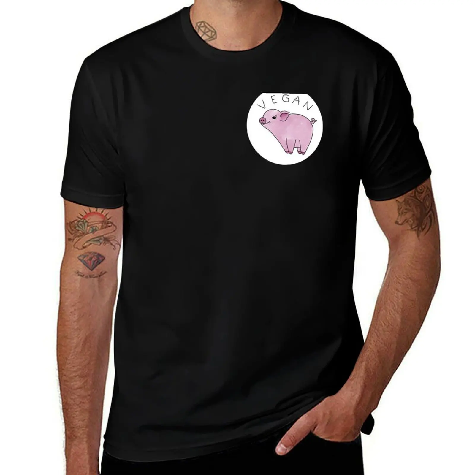 تي شيرت نباتي خنزير رجل تي شيرت للرجال تي شيرت مطبوع مخصص #1