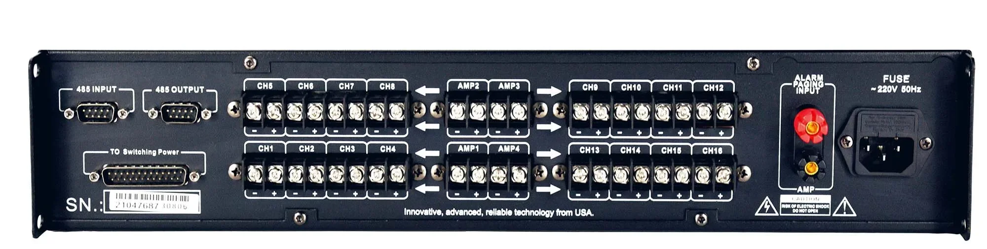 Thinuna SS-6255A Professional Normal Paging Amplifier 100V 16 Zones Source Paging Public Address System Speaker Selector