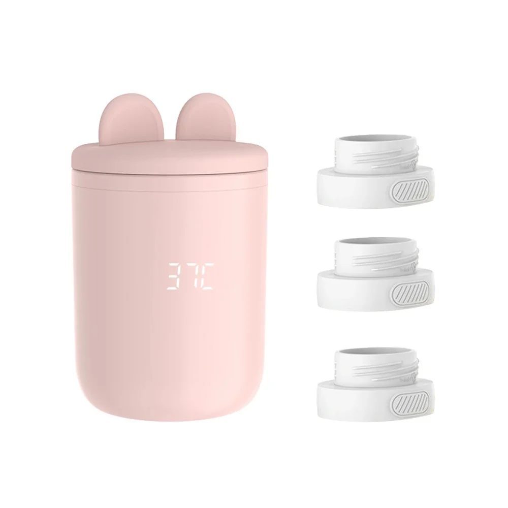 （Big disount）Portable Baby Milk Bottle Warmer Wireless Milk Heater 4 Levels Adjustable Temperature Waterproof Built-in Battery N