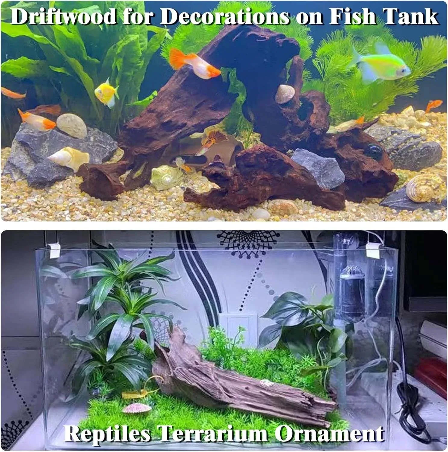15-20CM 1Pc Natural Driftwood Coral Reef Decor Wooden Aquarium Decoration For Fish Tank Reptile Climbing Turtle Habitat Durable - view 2