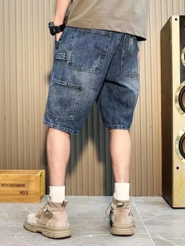 

New 2026 Men's Jeans Shorts Casual Loose Straight Leg Thin Five-Point Summer Jeans Breathable Comfortable Wear Resistant