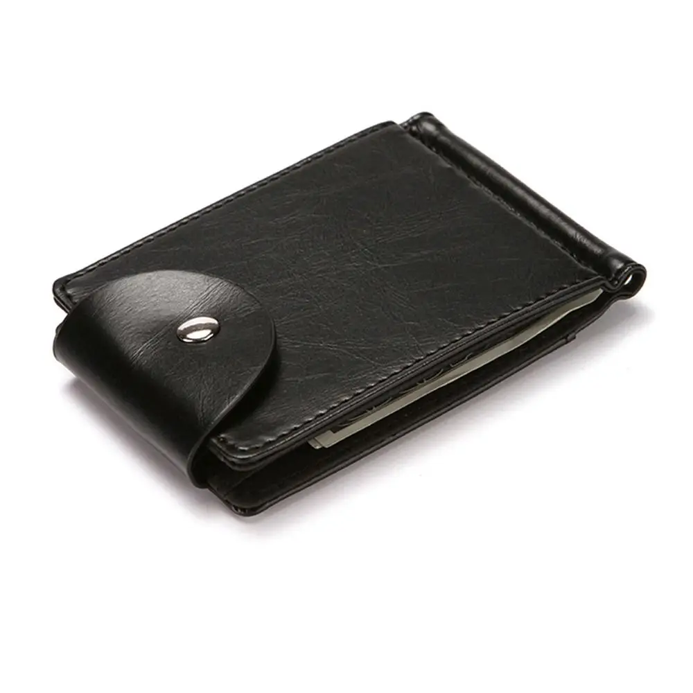 Vintage Slim Wallets PU Leather Men Wallet ID Card Holder Short Leather Purses Bifold Money Clip