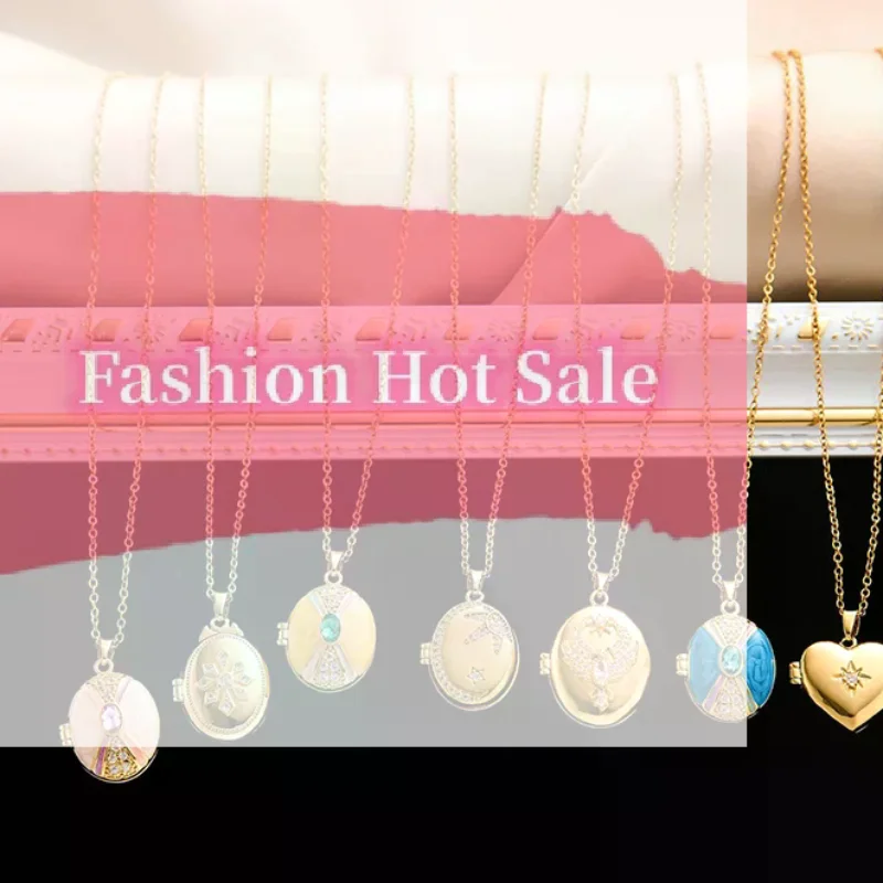 1pcs Stainless Steel Openable Oval Heart Photo Frame Pendant Necklace For Women Vintage Fashion Jewelry Gifts